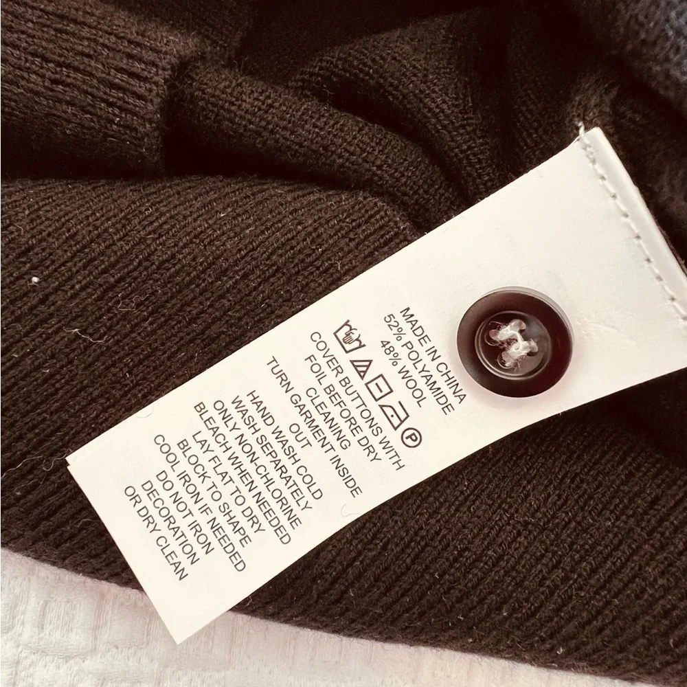 Kate Spade Black Embellished Brooch Cardigan Size XS